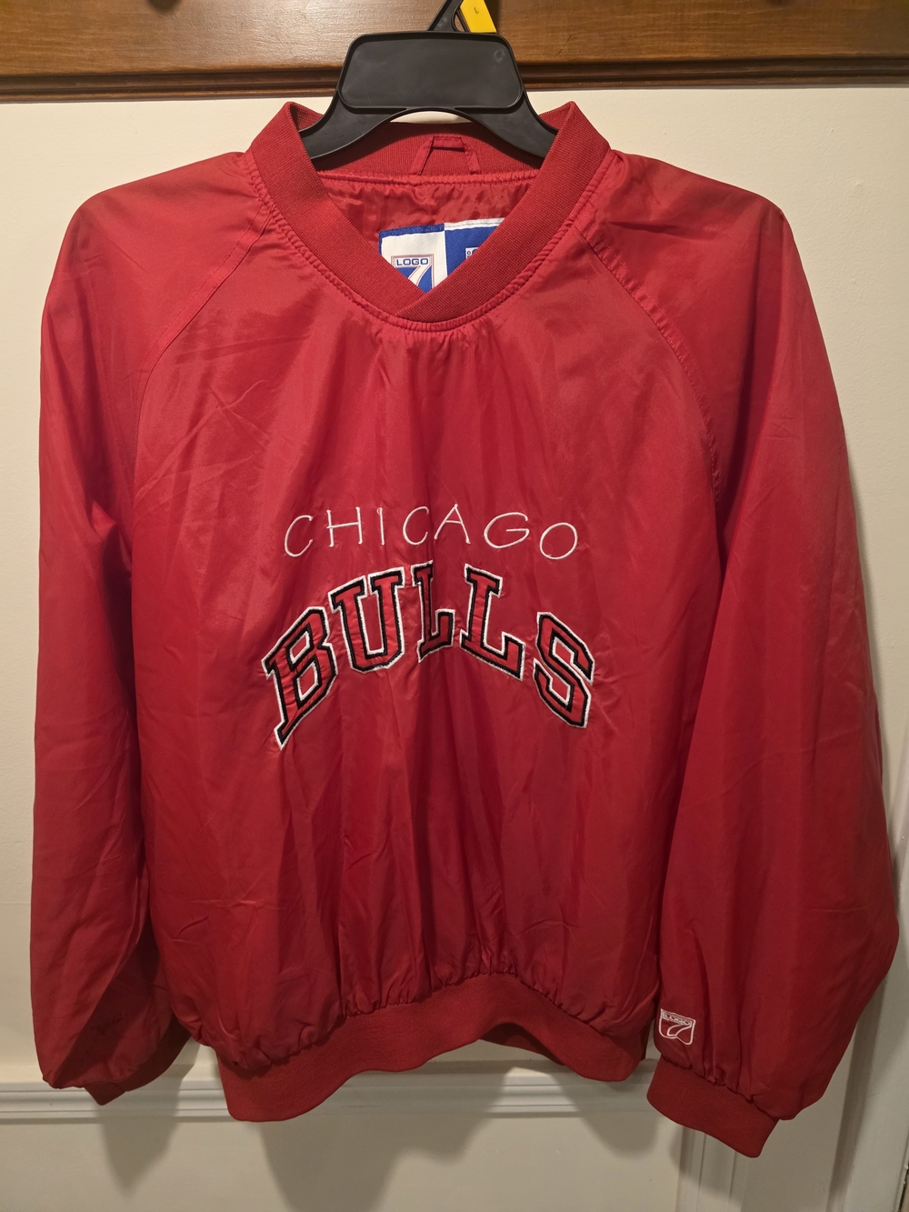 LOGO 7 Chicago Bulls Red Pullover Varsity Jacket